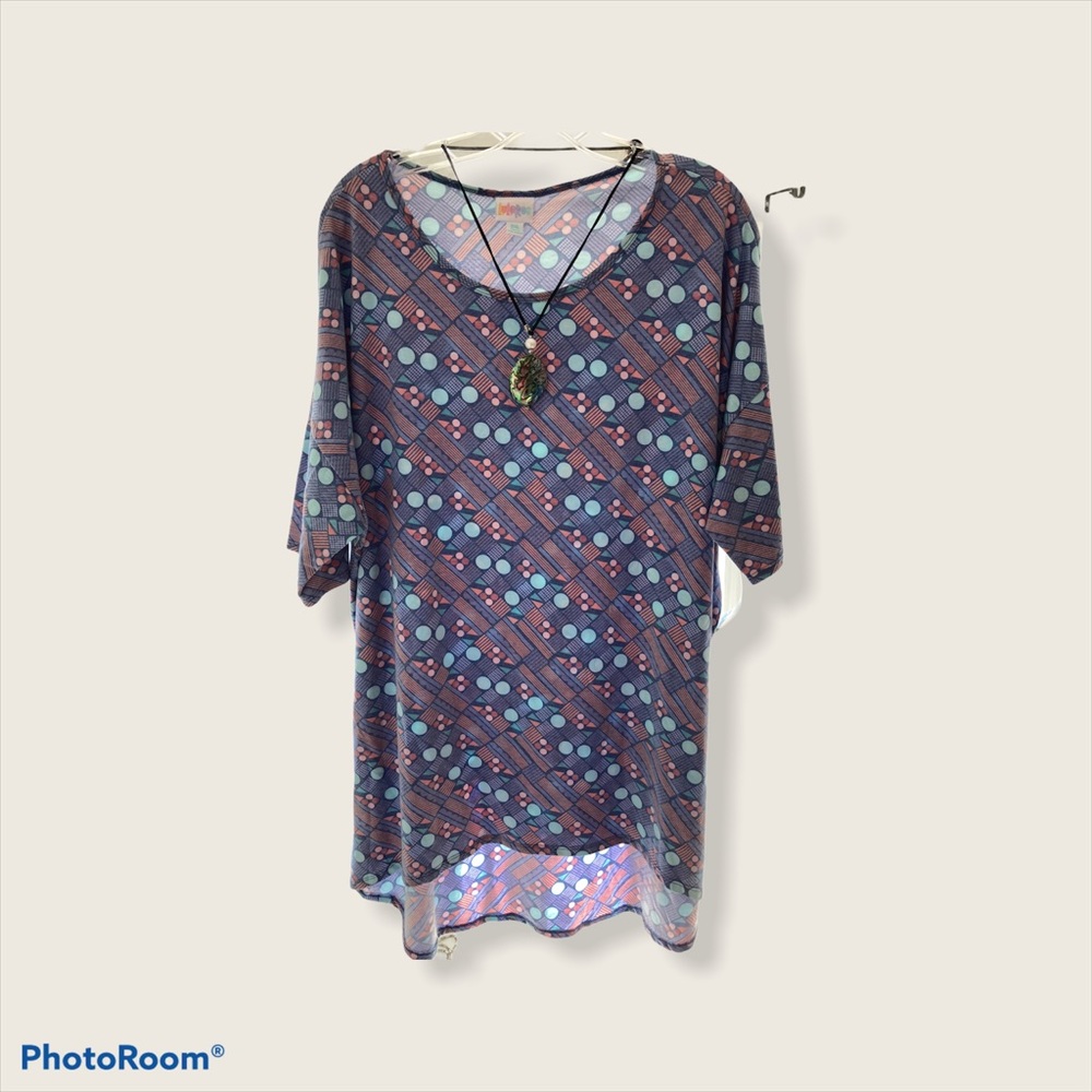 LuLaRoe XXL Purple Pink Geometric Pattern Irma
